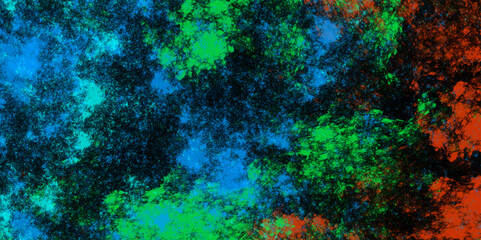 Star field background Aquamarine and pink dark green, red and blue nebula universe. Cosmic neon light blue watercolor background aquarelle deep black Paper textured. Fantastic outer view space	