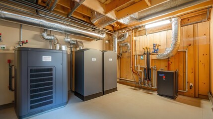 Efficient geothermal air conditioning unit providing cooling and heating for a residential building