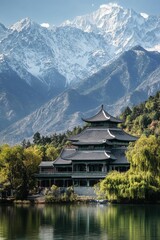 chinese temple in the mountains