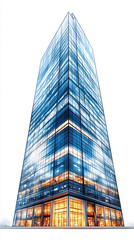 Obraz premium Looking Up modern high-rise office buildings, Economics, banking, business and finance concept. A fragment of a modern office building 