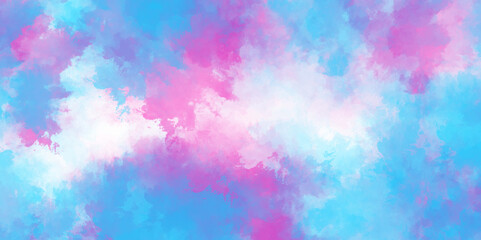 Beautiful colorful fantasy light blue, purple and pink shades watercolor aquarelle paper textured ink effect grungy wet pastel watercolor background with a mesmerizing pattern.	