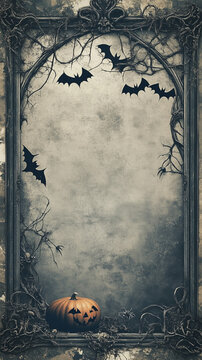 Vintage old frame for Halloween 