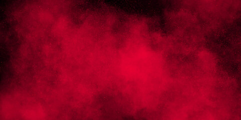 Abstract Red grunge texture with flash of light bright background. Abstract watercolor texture and watercolor background. Abstract smoke exploding cumulus clouds. Eerie black background.	