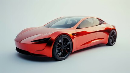 Naklejka premium Bring the concept of ecofriendly transportation to life with a captivating 3D model of an electric car