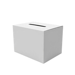 Fototapeta premium Ballot drop box isolated on a transparent background, lifelike details and clear edges in ultra-high definition. No shadows, ideal for professional commercial presentations. 