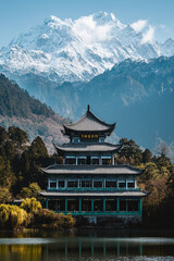 chinese temple in the mountains
