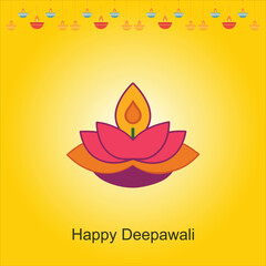 Happy Diwali festival poster, Diwali Sale banner, Diwali background design with lights, peacock, lanterns, candles and flowers. Vector illustration