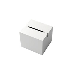 Fototapeta premium Ballot transfer box on plain transparent background, isolated, top view, distinct contours, no shadows, lifelike high-resolution photo, highlighting secure ballot transport.