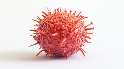 Fototapeta premium T lymphocyte with biochemistry structures, showing adaptive immunity, isolated on white