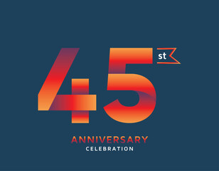 45st anniversary colorful