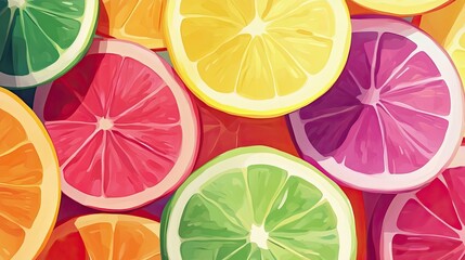 citrus fruit background  citrus fruit slices  background of colorful citrus fruits