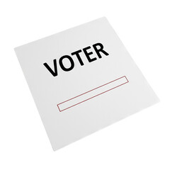 Voter registration lists isolated on a clean transparent background, displayed with clear boundaries and lifelike detail. Ultra-HD commercial photo with no shadows, for professional presentations.  
