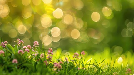 Obraz premium Grassy flower bokeh ideal for backgrounds