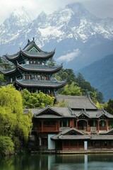 chinese temple in the mountains