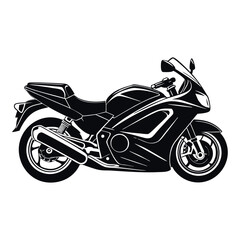 Sporty motorcycle in black color silhouette. Motorcycle Logo