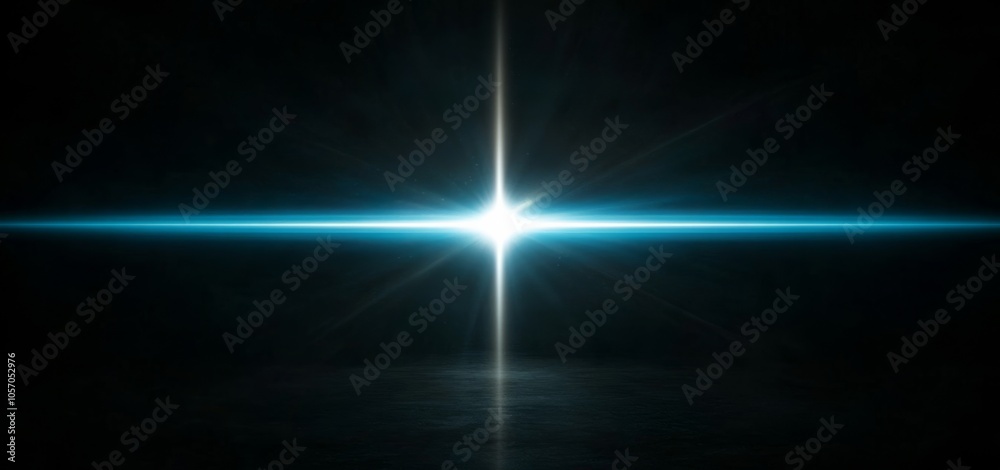 Poster a strong blue beam of light emerges from a dark backdrop, creating a captivating split of color and 