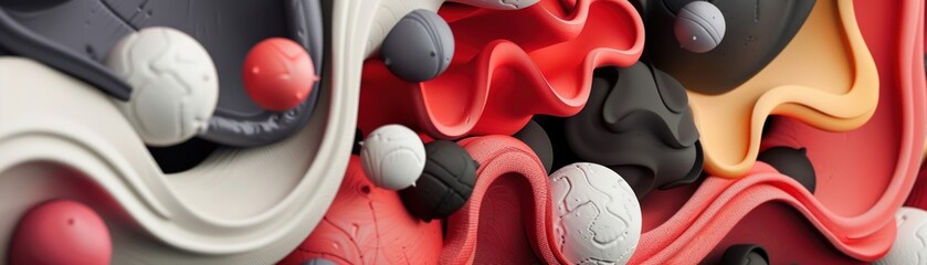 Obraz premium clay style of abstract 3D Model icon Plasticine Sculpture, Playful, Vibrant Colors, Creative Workspace ,high-resolution