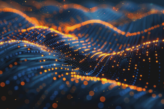 Futuristic circuit board layout Delicate crypto mining symbols Abstract digital landscape.