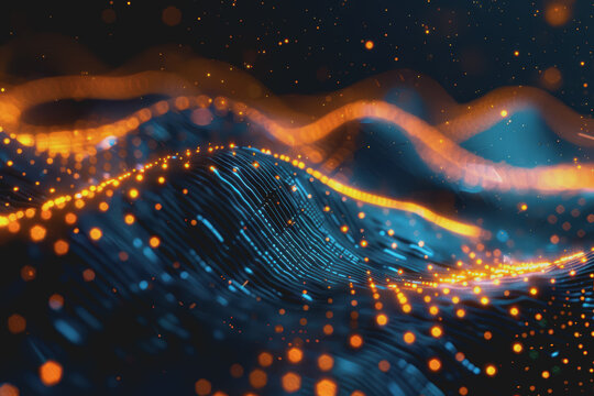 Futuristic circuit board layout Delicate crypto mining symbols Abstract digital landscape.