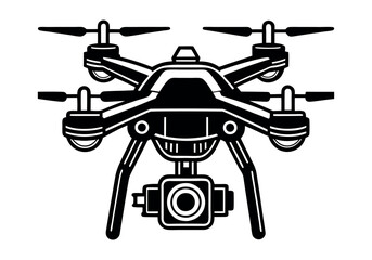 Drone silhouette vector illustration on white background