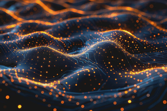 Futuristic circuit board layout Delicate crypto mining symbols Abstract digital landscape.
