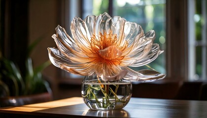 Scent of the Room: Create a sensory experience, combining the visual beauty of the glass flower with the scents in the room.