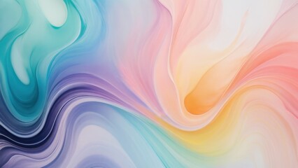 Obraz premium A vibrant, abstract wave of pastel colors, blending teal, pink, and lavender tones. Perfect for backgrounds or modern artistic projects