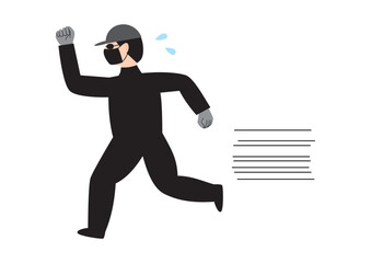 焦って逃げる姿の男性のイラスト
