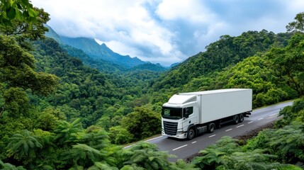 Truck driver navigating a long-distance route on a highway, representing the vital role of transportation and logistics in modern commerce