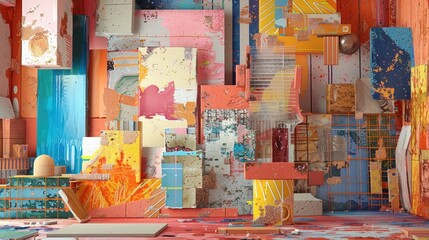 clay style of  abstract 3D Model  icon  Plasticine Sculpture, Playful, Vibrant Colors, Creative Workspace  ,high-resolution