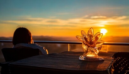 Lonely Afternoon: Describe a solitary afternoon spent contemplating life while gazing at the glass flower.