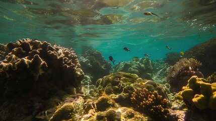 Fototapeta premium The breathtaking natural scenery, a masterpiece of nature, reveals the beauty of natural scenery. Generative AI