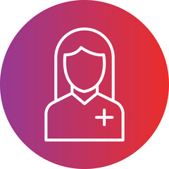 Nurse Female Icon Style