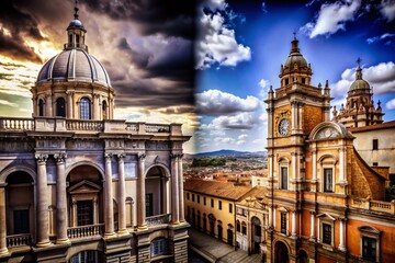 Obraz premium Explore the Majestic Palazzo dei Normanni and Cappella Palatina in Sicily's Historic Architecture