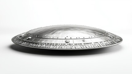 huge 3d silver shield  side view  