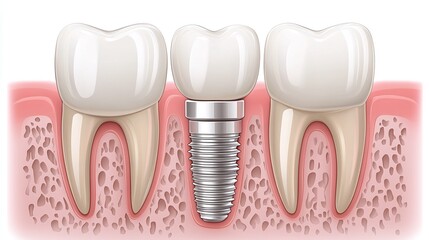 dental care and implant treatment implanted into the jaw bone for tooth restoration, providing a comprehensive look at oral surgery, health procedures, and dental advancements