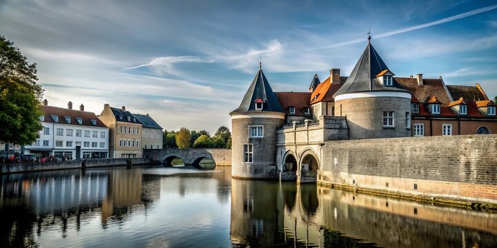 Exploring the tranquil beauty of Lille Gate Ramparts in Ieper through minimalist photography, capturing serene architectural details and highlighting