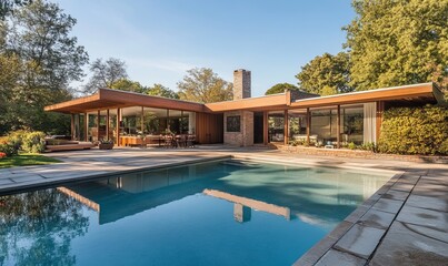A house with a large patio and a pool