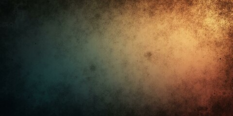 Abstract Artwork With Gradient From Deep Teal To Warm Orange With Gritty Texture