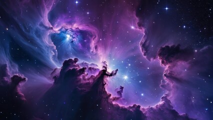Naklejka premium A stunning, high-resolution image of a colorful galaxy, showcasing swirling clouds of gas and stars against a deep space backdrop. Perfect for astrophysics or science projects