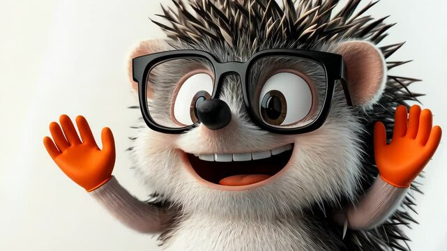 funny hedgehog with a smile