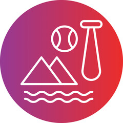 Obraz premium Beach Baseball Icon Style