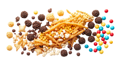 Closeup of a bowl of crunchy cereal, delicious and healthy breakfast option for nutritious start to your day