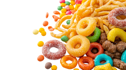 Crispy golden cereal closeup, a delicious and nutritious breakfast or snack option for healthy start to your day