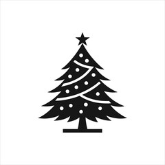 christmas tree lights illustration vector, Christmas Tree Silhouette Clipart Design