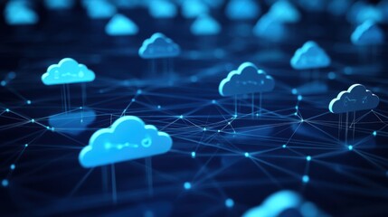 Cloud computing platform vector, depicting cloud-based software services connected to users