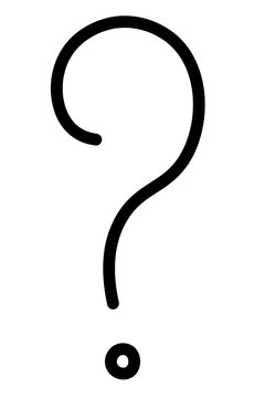 recommend clip art: Question mark. Sketch. Hand drawn black punctuation mark. Vector illustration. Outline on isolated white background. Punctuation mark from hook and dot. Doodle style. Idea for web design.
