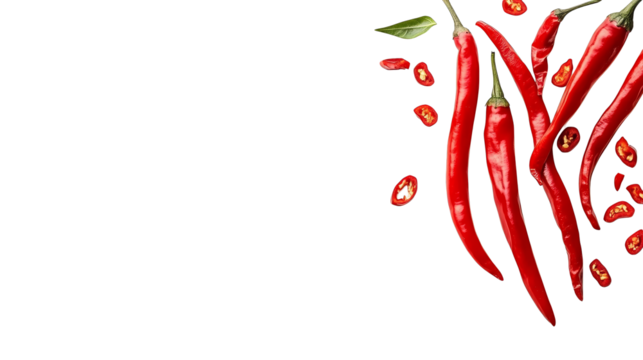 Hot chili peppers, a fiery red spice, add a touch of heat and vibrant color