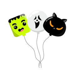Halloween balloons vactor image , ghost , black cat , , happy Halloween , Halloween balloons vactor image 