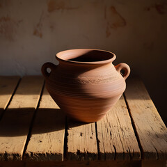 clay jug on table